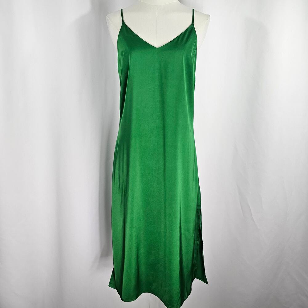 The Drop Ana Emerald Green Side Slit Midi Slip Dress Women's Size 2X NWT - Picture 2 of 15